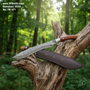 Fixed Blade Damascus VG10 + Rose Wood w/ Stainless Steel Guard + Leather Sheath + 58-60 HRC ( Kukri Style ) No: FB-471