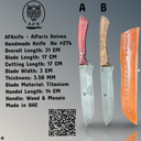 Fixed Blad Straight Back Titanium Steel Knife  #276