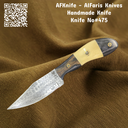 Fixed Blad Clip Poin Damascus 1095 Knife No: FB-475