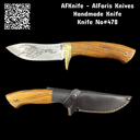 Fixed Blade High Carbon Steel W/ a Titanium Nitride Coating + Oak Wood Handle + 58-60 HRC + Leather Sheath - Skinner Style No: FB-478