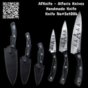 Chef's (kitchen) Titanium Steel ( 3 Pcs  ) Set Knifes #KitSet006