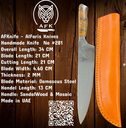 Chef's (kitchen) Damascus Steel + Sandal Wood Handle + Leather Sheath + 58-62 HRC - ( Butcher Style ) No: Chef-281