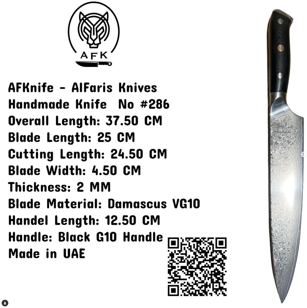 [286] Chef's (kitchen) Damascus VG10 ( Butcher ) Knife #286 