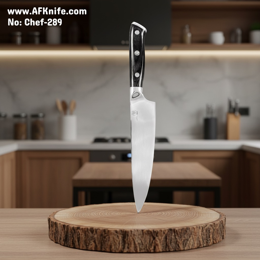 [Chef-289] Chef's (kitchen) Carbon Steel 1095 + G10 Handle + 58-59 HRC  ( Butcher Style ) No: Chef-289
