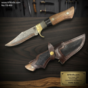 Fixed Blad Bowie Knife, Copper Damascus ( Cu Mai ), Walnut wood - G10 - Buffalo Bone & Guard Handle, Leather Sheath,  Bowie Style  No: FB-499