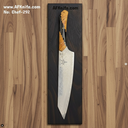 Chef's (kitchen) Damascus Steel + Stabilized Wood & Epoxy Handle + 58-62 HRC ( Bunka Style ) No: Chef-292