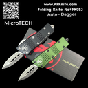 Folding Knife MicroTech Mini Combat Troodon DE AUTO OTF, Double Edge Dagger Blade, Aluminum Handle No: FK053