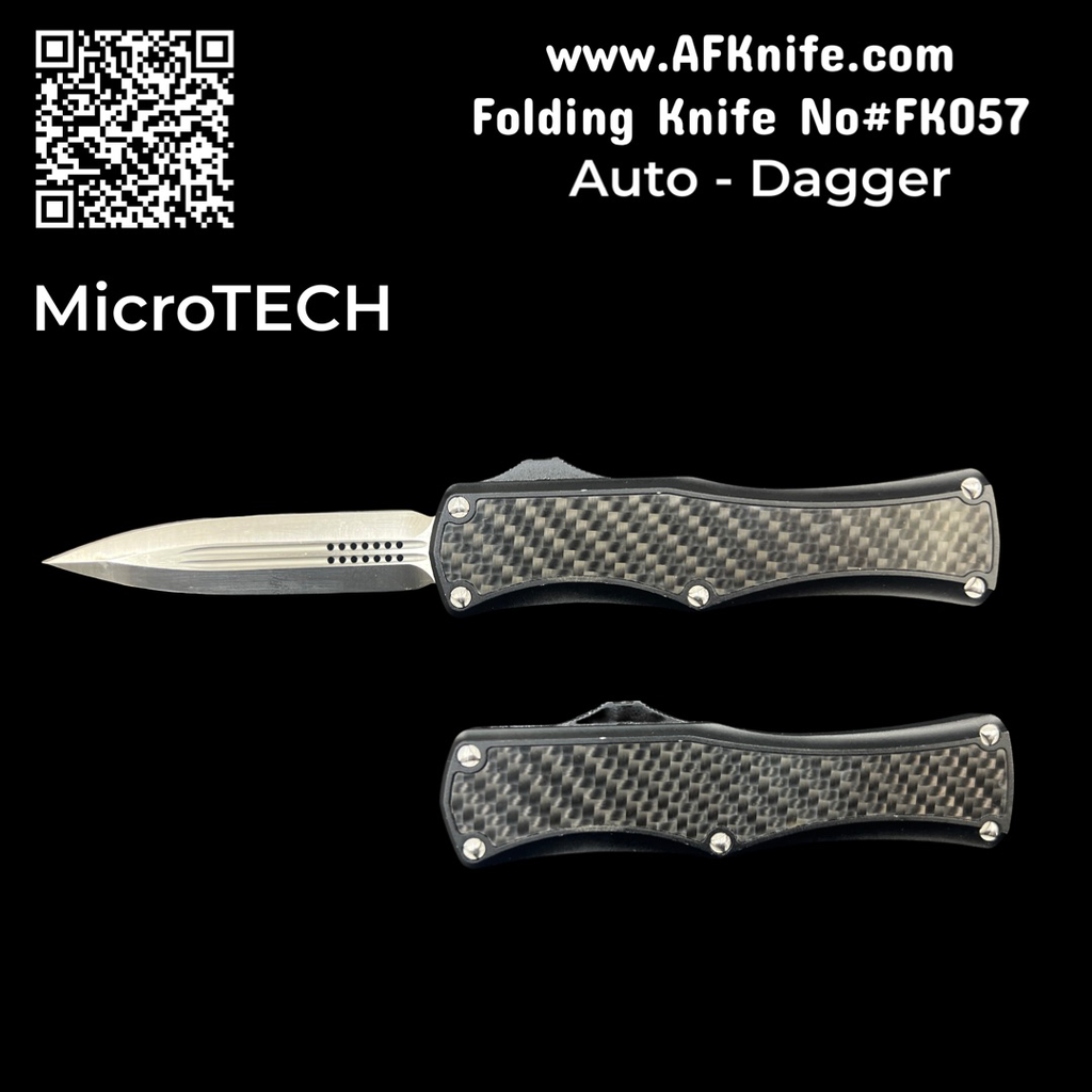 [UT12-B-D-FK057] Folding Knife MicroTech Hera ( Auto OTF ) Double Edge Dagger Blade - Aluminium Handle No: FK057