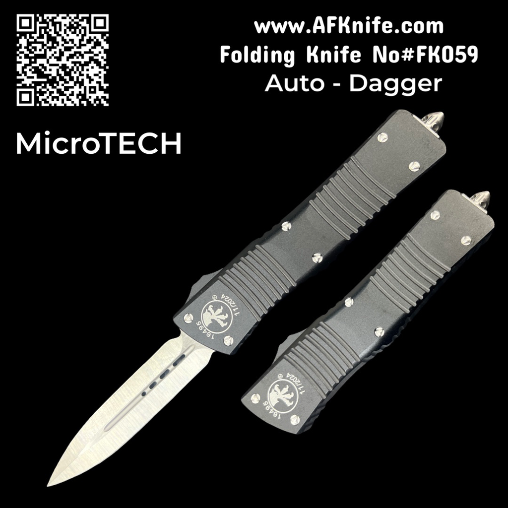 [UT13-D-FK059] Folding Knife MicroTech Combat Troodon - Auto OTF - Double Edge Dagger Blade - Aluminium Handle No: FK059