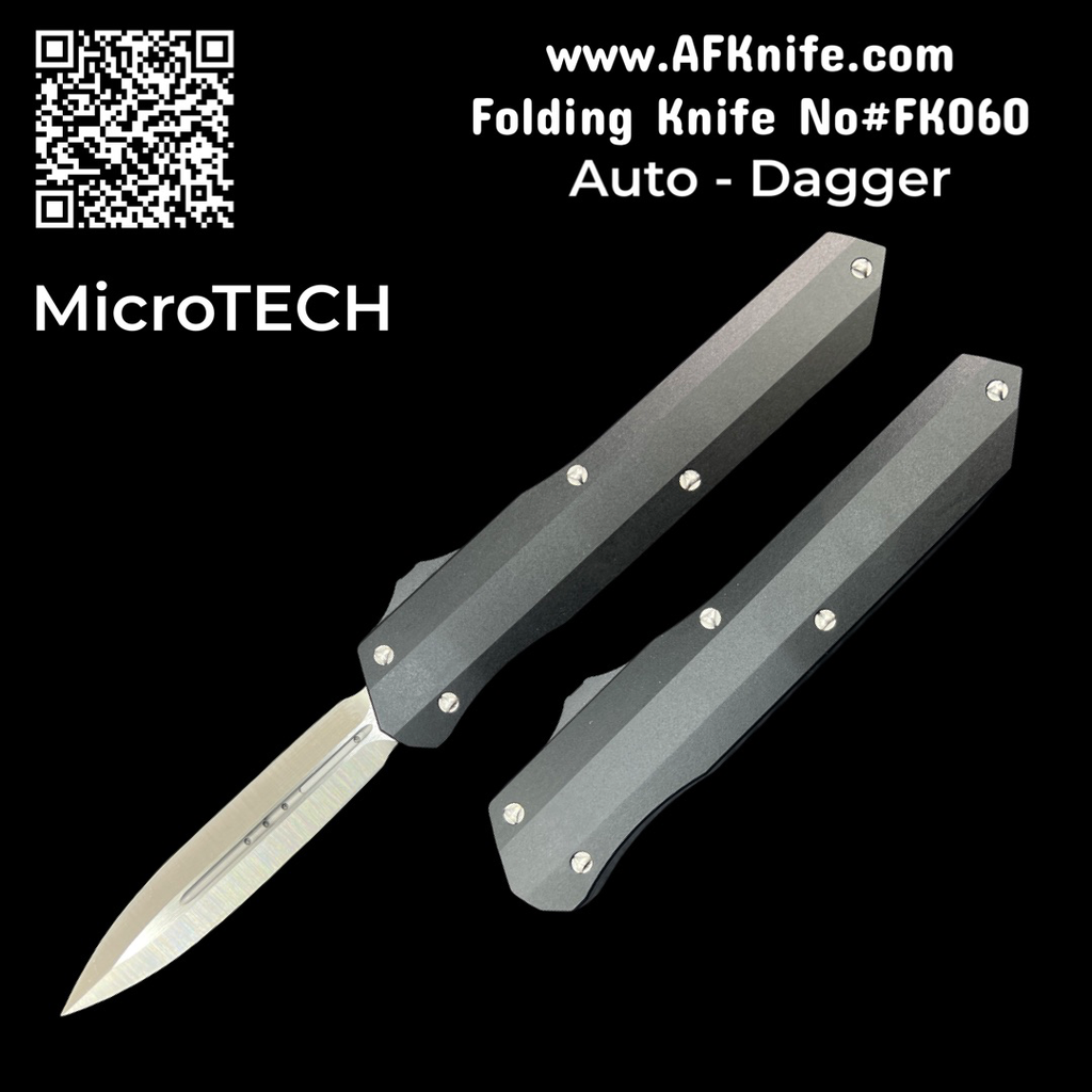 [UT08-D-FK060] Folding Knife MicroTech Marfione ( Auto OTF ) Double Edge Dagger Blade - Aluminium Handle No: FK060