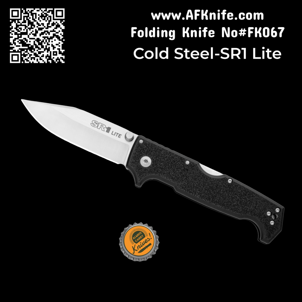 [SR1-Drop-FK067] Folding Knife Cold Steel SR1 Lite Tri-Ad Lock Knife Black Griv-Ex (4" Satin) 62K1 #FK067