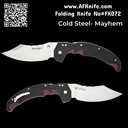 Folding Knife Cold Steel AUS-10A Mayhem Modified Cleaver + ATLAS Lock Knife + Black/Red G10 Handle + (6" Satin) FL-60DPLM #FK072