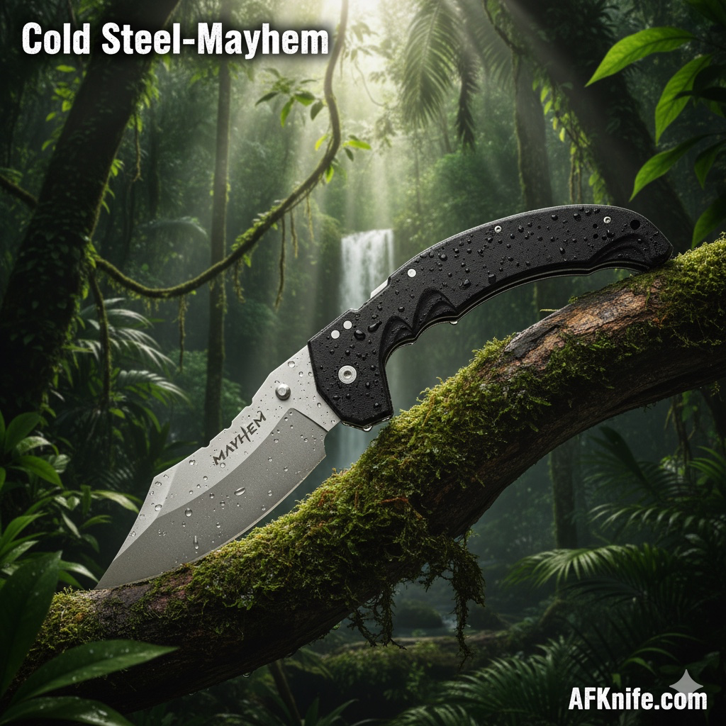 [FL-60DPLM-Mayhem-Fk073] Folding Knife Cold Steel AUS-10A Mayhem Modified Cleaver ATLAS Lock Knife + Black/Gray G10 Handle + (6" Satin) FL-60DPLM No: FK073