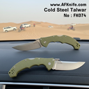 Folding Knife Cold Steel Talwar PLAIN EDGE S35VN Tri-Ad Knife (4" Satin) 21TTL  No: FK074