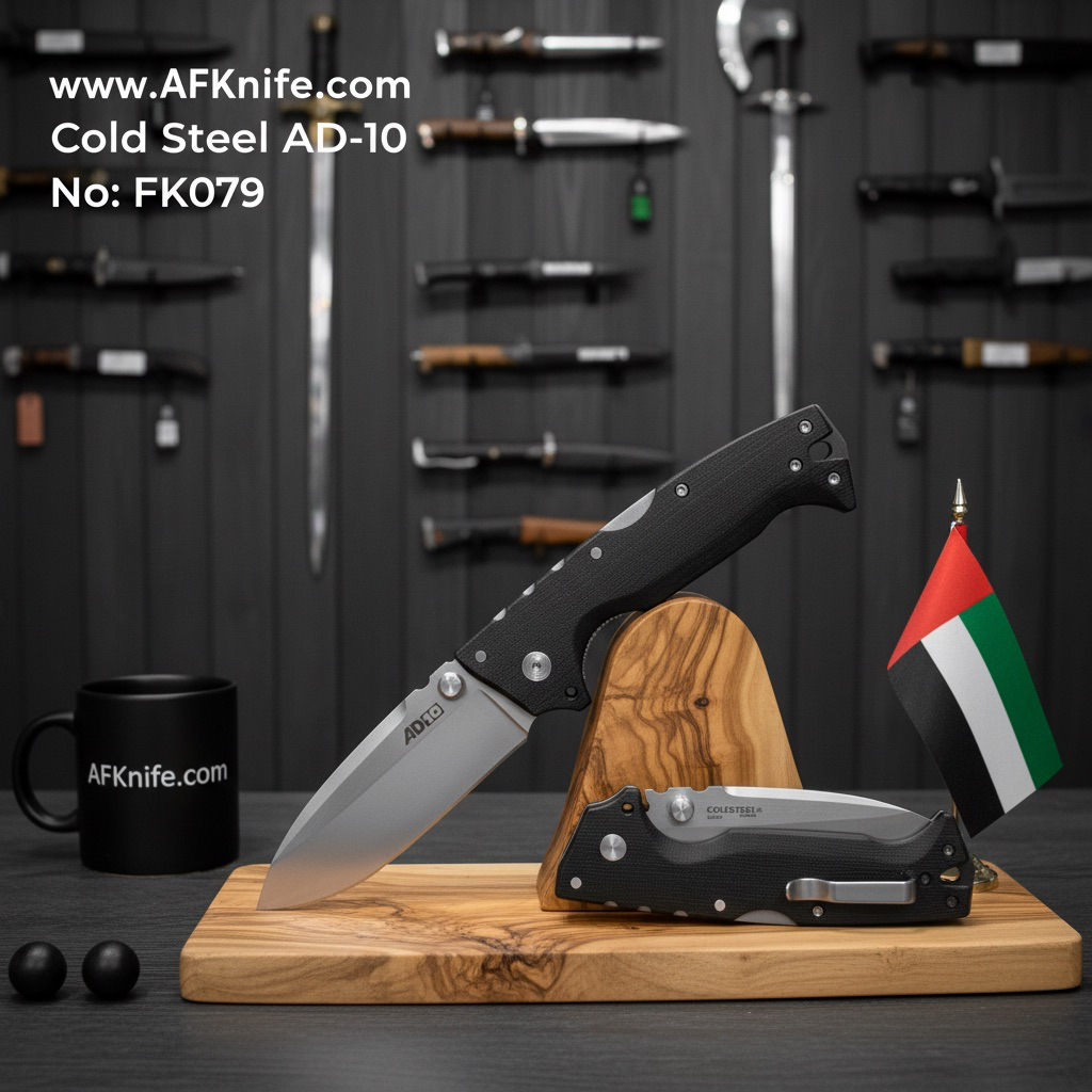 Folding Knife Cold Steel ( CPM S35VN Blade ) + G10 Handle - Black + 28DD pocket knife + Model Series ( AD-10 ) , Andrew Demko design No: FK079