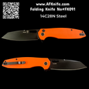 Folding Knife 14C28N Steel Reversed Tanto Style G10 Handle  #FK091