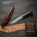 Fixed Blade Knife, Wootz Steel Blade, Mammoth tooth & Desert Iron Wood Handle, 58-59 HRC, Leather Sheath Knife No: FB-514