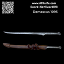 The Hobbit Sword Damascus Steel 1095 Full Tang + Damascus 1095 Handle + Wood Covered with Leather Sheath - No: Sword018