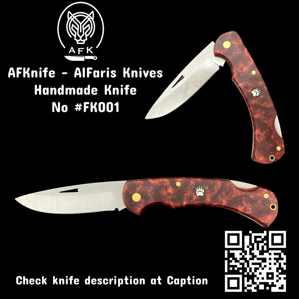 Folding Knife N1-4116 Steel & Epoxy Brown Handle #FK001-3