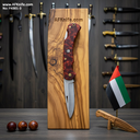 Folding Knife 1.4116 German Stainless Steel + Epoxy Brown Handle - Drop Point Style - 58-59 HRC No: FK001-3