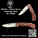 Folding Knife 1.4116 German Stainless Steel + Epoxy Brown Handle - Drop Point Style - 58-59 HRC No: FK001-3
