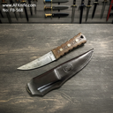 Fixed Blad SAN MAI Damascus Steel 1095 ( Twist Pattern ), Micarta Handle, 58-59 HRC, Leather Sheath ( Clip Point Style ) No: FB-568