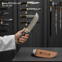 Fixed Blad SAN MAI Damascus Steel 1095 ( Random Pattern ), Micarta Handle, 58-59 HRC, Leather Sheath ( Clip Point Style ) No: FB-569