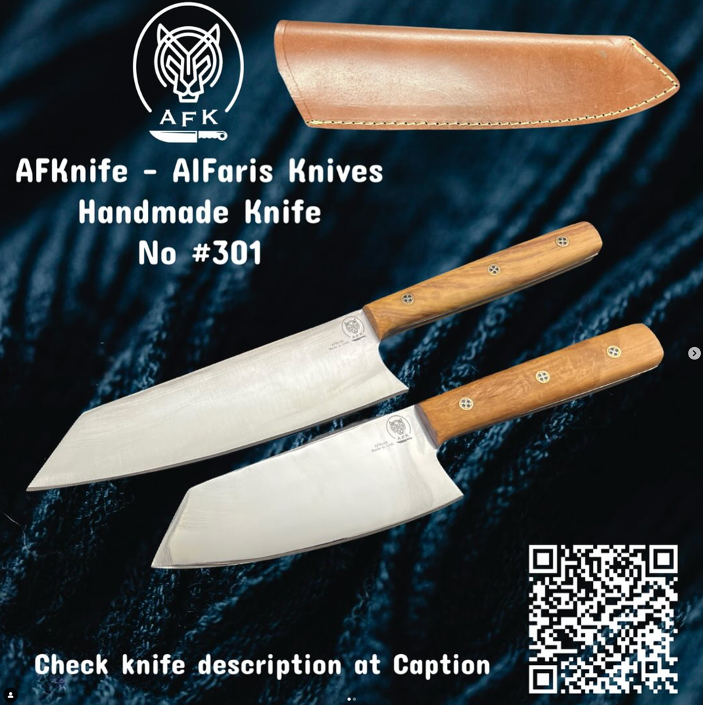 [Knife #301-32CM] Chef's (kitchen) Titanium Steel ( Bunka ) Knife #301 (32 CM)