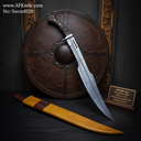 Spartan Sword - Carbon Steel 1095, Micarta w/ Guard Handle, Wood Covered with Leather Sheath - No: Sword020
