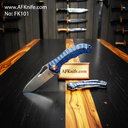 Folding Knife ( Baby Folding Knife ) VG10 Damascus Steel, G10 Handle, Liner Lock Method, 58-59 HRC - Drop Point Style No: FK101