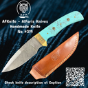 Fixed Blade Drop Point ( Damascus Steel 1095 ) Knife #319