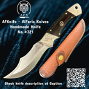 Fixed Blade Trailing Point ( Carbon Steel 1095 ) Knife #321