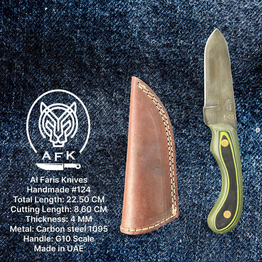 [124] Fixed Blade Drop Point ( Carbon Steel 1095 ) Knife #124