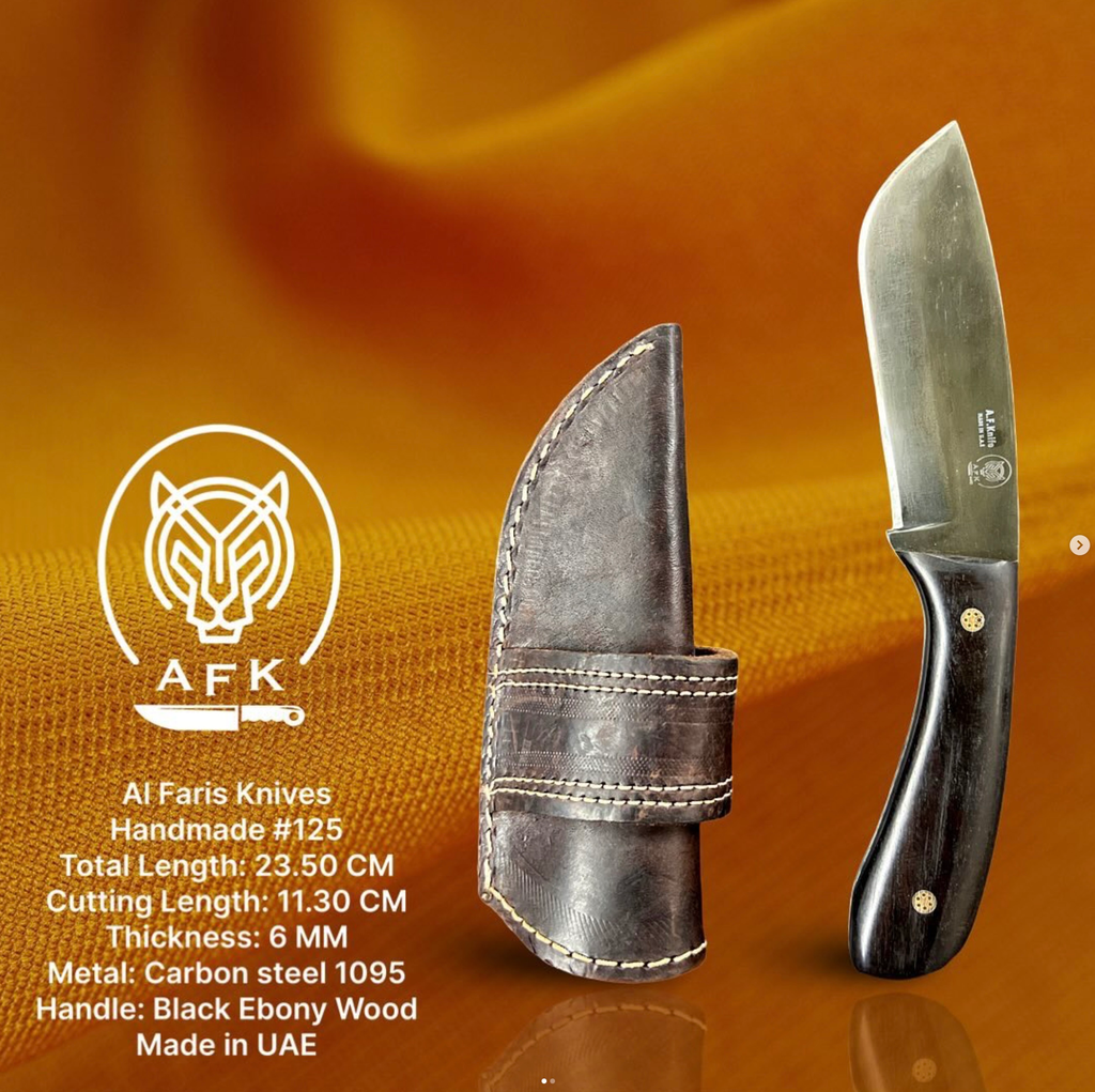 [125] Fixed Blade Recurve ( Carbon Steel 1095 ) Knife #125