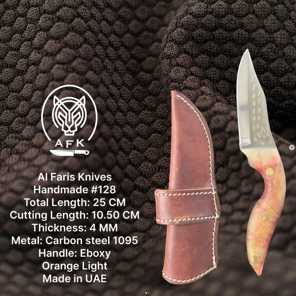 [128] Fixed Blade Clip Point Carbon Steel 1095 Knife #128