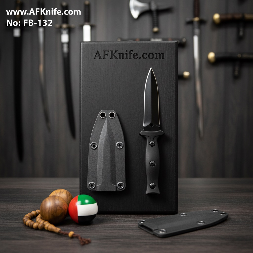 Fixed Blade Dagger Double Edge Knife - Stainless Steel 440-C + ABS Handle + Kydex Sheath - Dagger Style No: FB-132