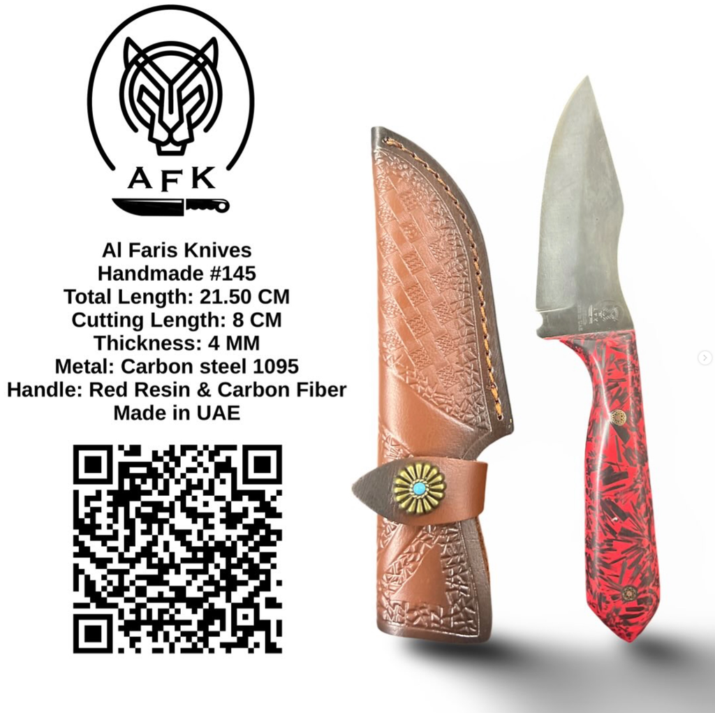 [145] Fixed Blade Drop Point ( Carbon Steel 1095 ) Knife #145