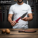 Fixed Blade Carbon Steel 1095 + Epoxy Handle + Leather Sheath + 57-59 HRC - Drop Point Style No: FB-145