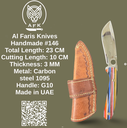 Fixed Blade RECURVE ( Carbon Steel 1095 ) Knife #146