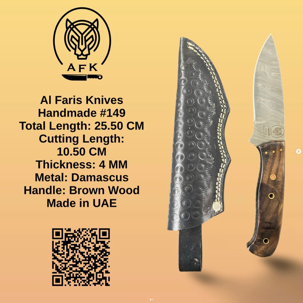 [149] Fixed Blad Drop Point Damascus 1095 Knife #149