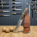 Fixed Blad Carbon Steel 1095 + Stabilized Wood Handle + Leather Sheath + 58-59 HRC -Persian Style No: FB-151